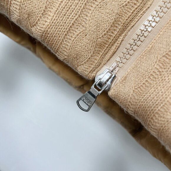 Ralph Lauren Cable Knit Textured Stand Collar Down Jacket - Picture 4 of 7